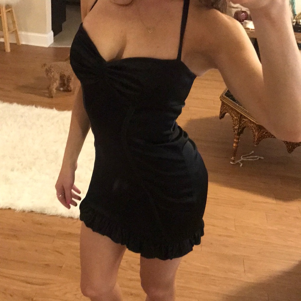 little black satin dress